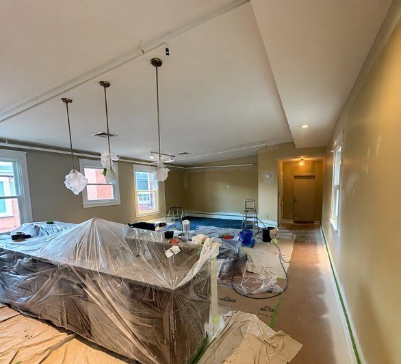 Open-Concept Loft before painting