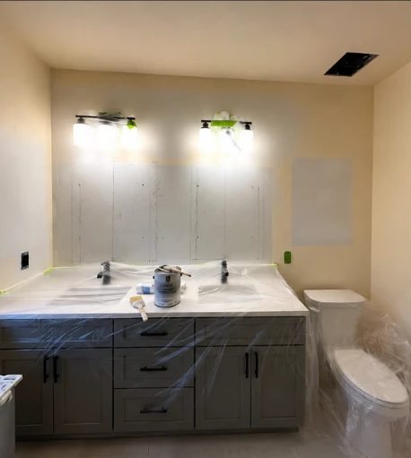 Double Vanity Bath before painting